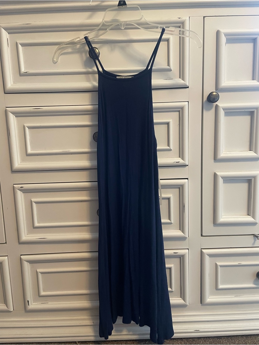 Charlotte Russe Navy Ribbed Maxi Slip Dress. Never Worn